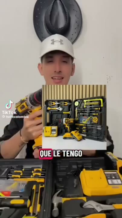 Maletín de herramientas con taladro y accesorios