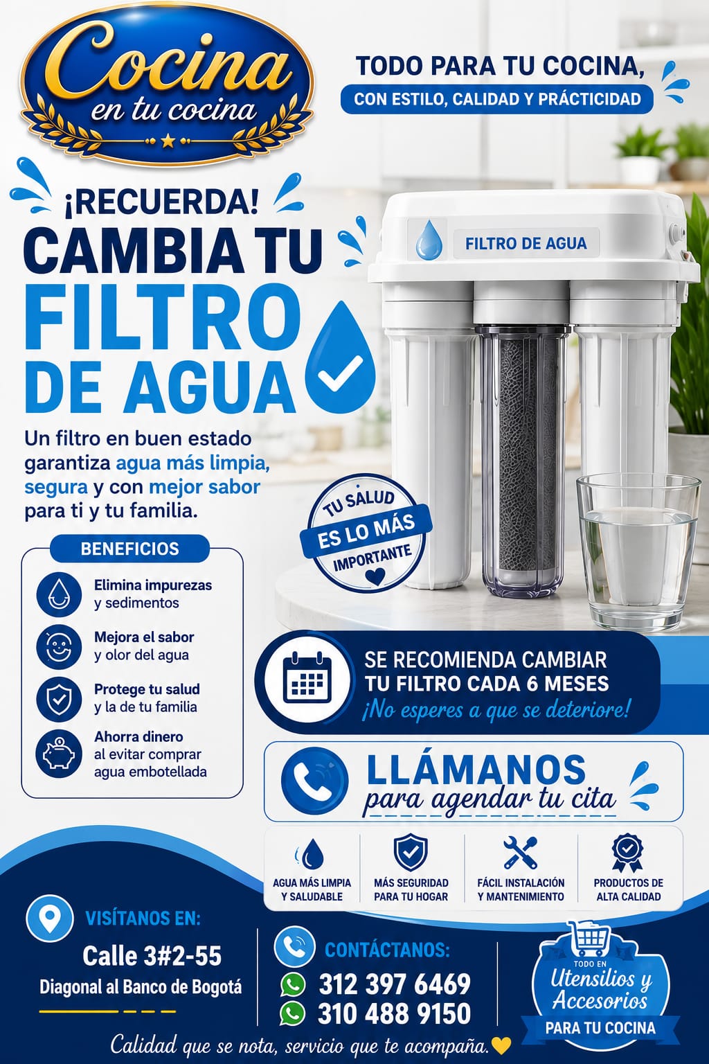 Cambia tu filtro de agua - Cocina en tu cocina