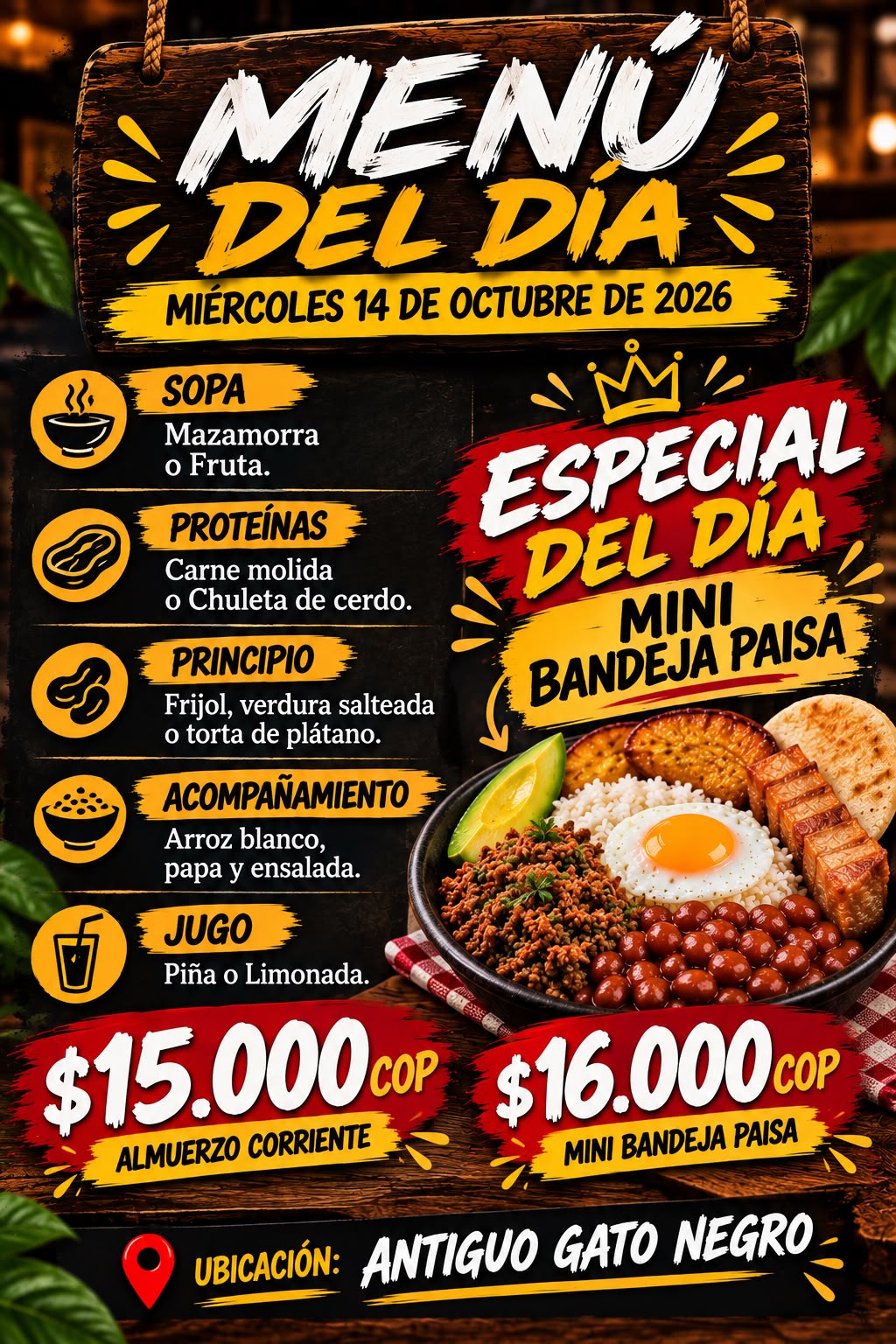 Menú del día – Especial del día