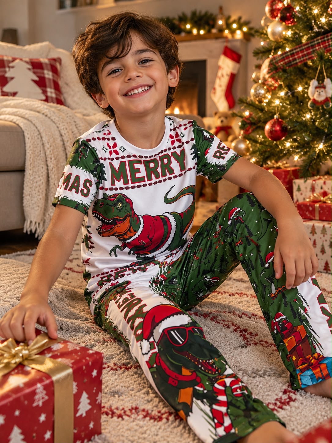 Pijamas navideñas familiares a juego