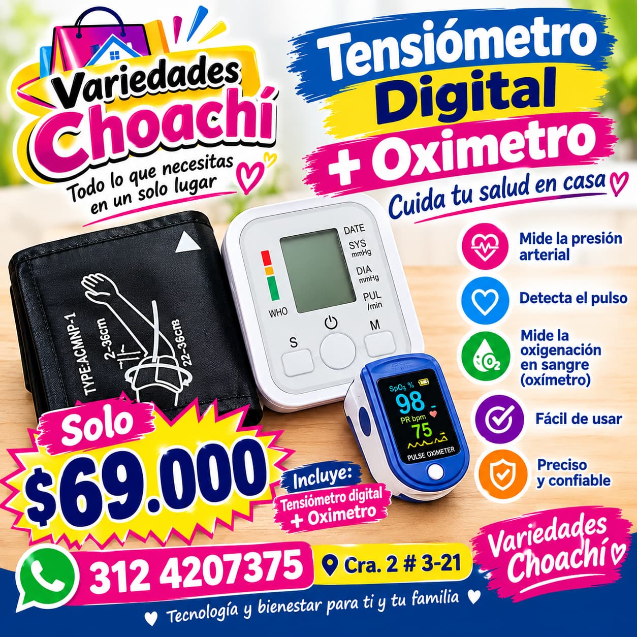 Tensiómetro Digital + Oxímetro