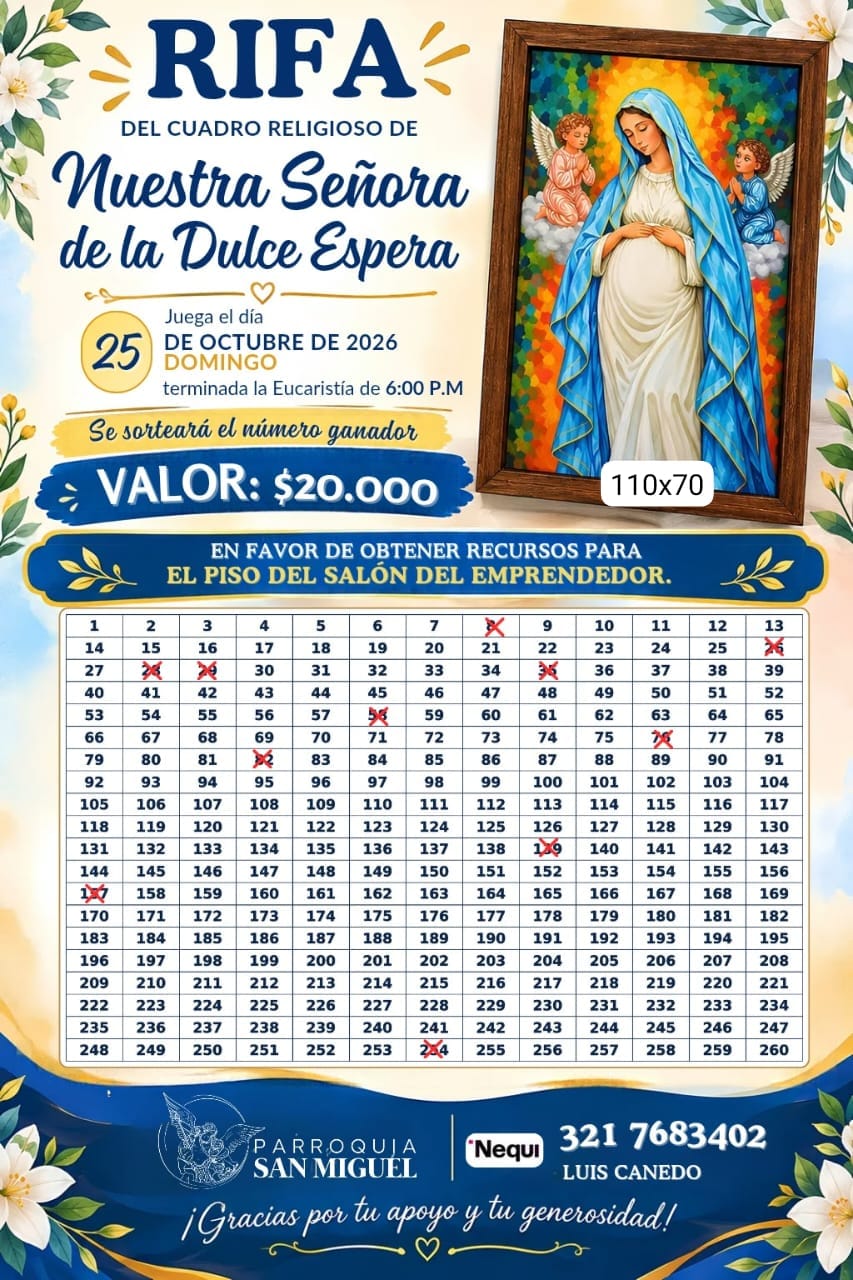 Rifa del cuadro de Nuestra Señora de la Dulce Espera