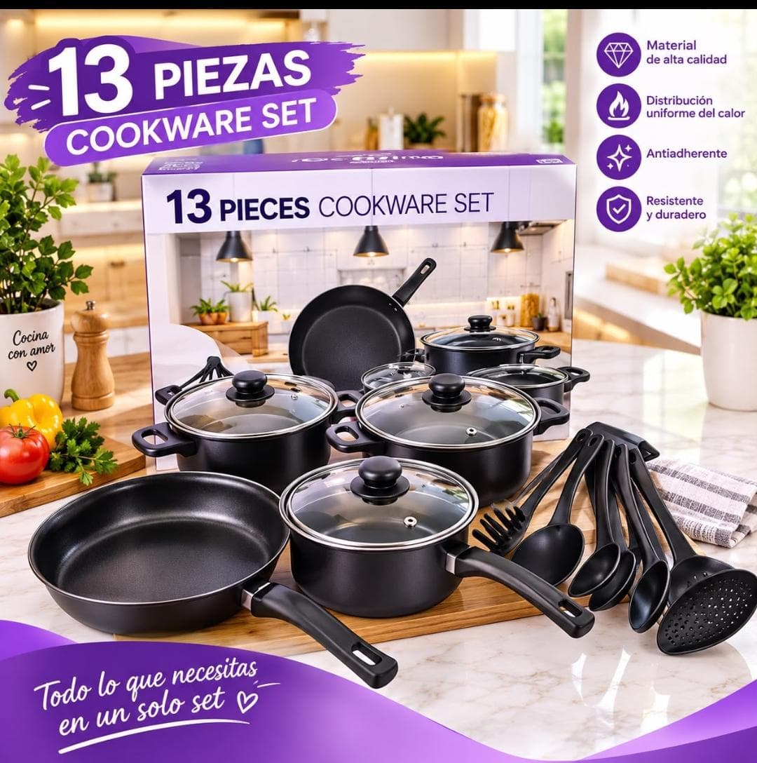 Set de cocina de 13 piezas (13 Pieces Cookware Set)
